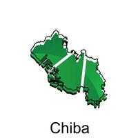 mapa cidade do Chiba projeto, Alto detalhado vetor mapa - Japão vetor Projeto modelo