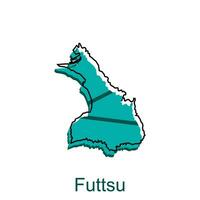 mapa cidade do futsu projeto, Alto detalhado vetor mapa - Japão vetor Projeto modelo
