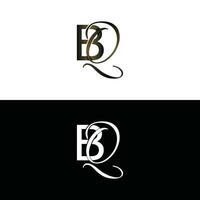 carta bq luxo moderno monograma logotipo vetor projeto, logotipo inicial vetor marca elemento gráfico ilustração Projeto modelo