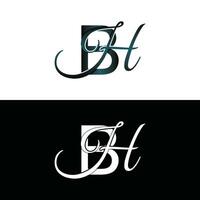 carta bh luxo moderno monograma logotipo vetor projeto, logotipo inicial vetor marca elemento gráfico ilustração Projeto modelo