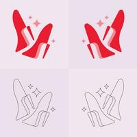 Alto calcanhares sapato vetor ícone, mulheres sapato glifo ícone. símbolo, logotipo ilustração.mulher sapatos vetor ícones isolado em Rosa fundo.moda calçados design.sapatos coleção