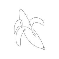 contínuo 1 linha desenhando do banana em branco fundo. vetor ilustração