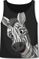 frente da blusa sem mangas com padrão zebra vetor