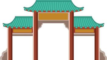 portão chinês ou paifang isolado no fundo branco