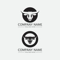 logotipo de animal selvagem com cabeça de búfalo de touro vetor