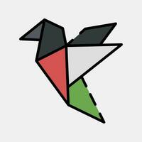 ícone pomba origami. Palestina elementos. ícones dentro preenchidas linha estilo. Boa para impressões, cartazes, logotipo, infográficos, etc. vetor