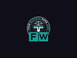 tipografia fw logotipo símbolo, carta fw médico médicos logotipo para seu floral fazer compras vetor