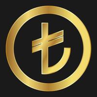 ouro ícone do turco lira conceito do Internet moeda vetor