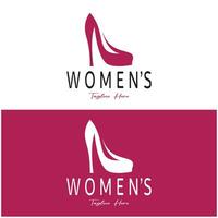 logotipo para mulheres Alto salto sapatos este é elegante e luxuoso e feminino. logotipo para negócios, mulheres sapato comprar, moda, sapato empresa, beleza. vetor