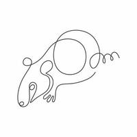minimalismo de rato, rato, desenho de linha contínua. vetor