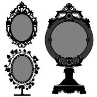 Espelhos ornamentados Vintage. vetor