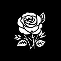 rosas - Preto e branco isolado ícone - vetor ilustração