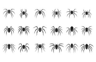 aranha silhuetas vetor clipart definir, assustador aranha Preto silhueta conjunto