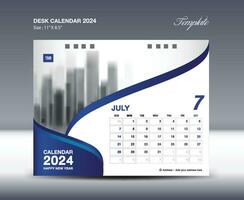 Julho 2024 - calendário 2024 modelo vetor, escrivaninha calendário 2024 projeto, parede calendário modelo, planejador, poster, Projeto profissional calendário vetor, organizador, inspiração criativo impressão vetor