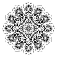 padrão circular em forma de mandala com flor mehndi vetor