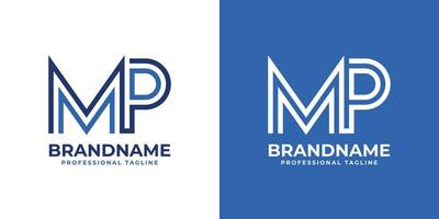 carta mp linha monograma logotipo, adequado para o negócio com mp ou PM iniciais. vetor
