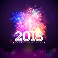 2018 Feliz Ano Novo Ilustração vetor