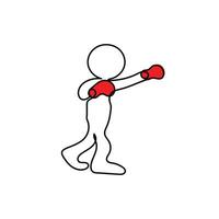 1 linha ícone do uma homem com boxe luvas sobre. vetor
