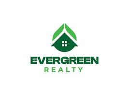 sempre verde casa logotipo modelo vetor