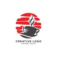 café copo logotipo ícone vetor