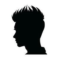 desvaneça corte de cabelo silhueta clipart, homens cabelo cortar vetor, na moda à moda masculino Penteado silhueta vetor