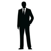 uma homem de negocios vetor silhueta, uma homem vetor isolado em uma branco fundo, uma corporativo pessoa Preto vetor