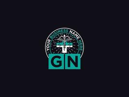 tipografia gn logotipo, inicial gn luxo médico médicos logotipo para você vetor