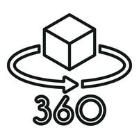 360 aumentado realidade ícone esboço vetor. rodar jogos vetor