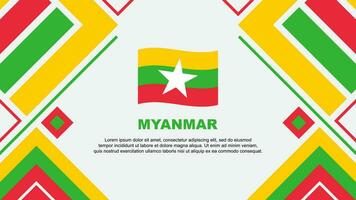 myanmar bandeira abstrato fundo Projeto modelo. myanmar independência dia bandeira papel de parede vetor ilustração. myanmar bandeira