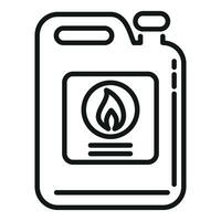 Novo rótulo querosene vasilha ícone esboço vetor. acampamento luminária óleo vetor