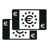 euro dinheiro dinheiro ícone simples vetor. seguro crédito vetor