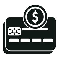 banco crédito cartão dinheiro ícone simples vetor. finança moeda pilha vetor