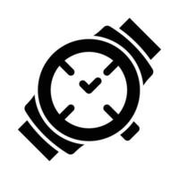 relógio de pulso glifo ícone Projeto vetor