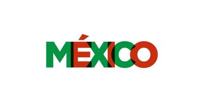 México emblema. a Projeto características uma geométrico estilo, vetor ilustração com negrito tipografia dentro uma moderno Fonte. a gráfico slogan rotulação.