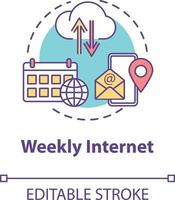 ícone do conceito de internet semanal vetor