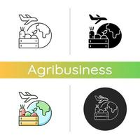 ícone de exportação de produtos agrícolas vetor