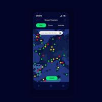 modelo de vetor de interface de smartphone de representação de zonas verdes