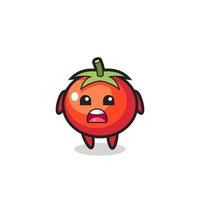 ilustração de tomate com expressão de desculpas, dizendo "sinto muito" vetor