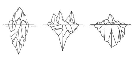 ícone de iceberg no estilo do contorno. ilustração vetorial.