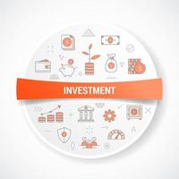 investimento empresarial com conceito de ícone com forma redonda ou circular vetor