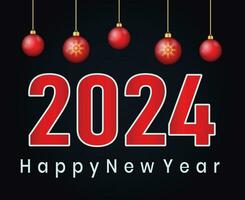 feliz Novo ano 2024 feriado abstrato vermelho e ciano Projeto vetor logotipo símbolo ilustração com azul fundo
