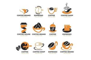 design de ilustração de coleção de logotipo de café vetor