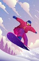 esporte de inverno snowboard vetor