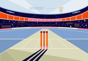 Ilustração em vetor fundo estádio de críquete