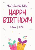 cartão de festa de aniversário vetor