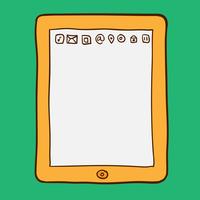 Tablet digital. Estilo do Doodle vetor