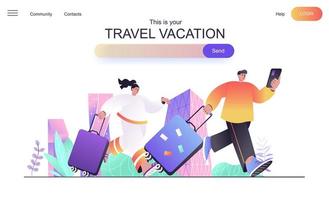 conceito de web de viagens de férias para página de destino vetor