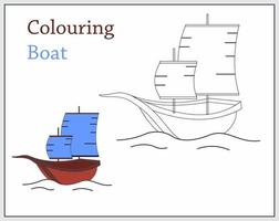 colorir barco vetor diferente