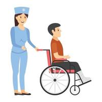 imobilidade e cadeira de rodas vetor