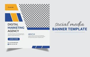 design de modelo de banner de mídia social de marketing digital. vetor
